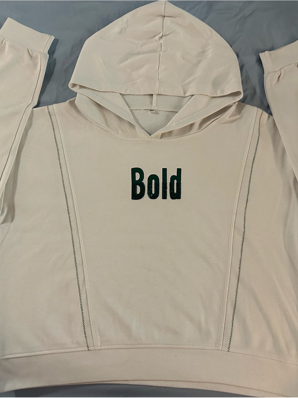 'Bold' Cream Hoodie with Graphic